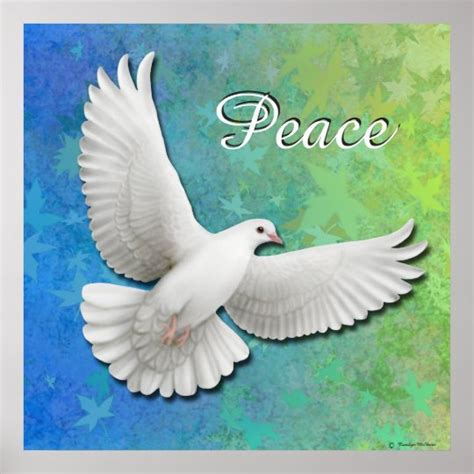 Flying White Peace Dove Print