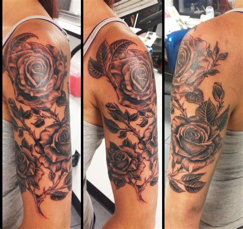 Some cultures use tattoos as adulthood rites, for artistic or beauty purposes, as warrior marks, tribal identification and so on. half sleeve rose tattoo. | Floral tattoo sleeve, Rose ...