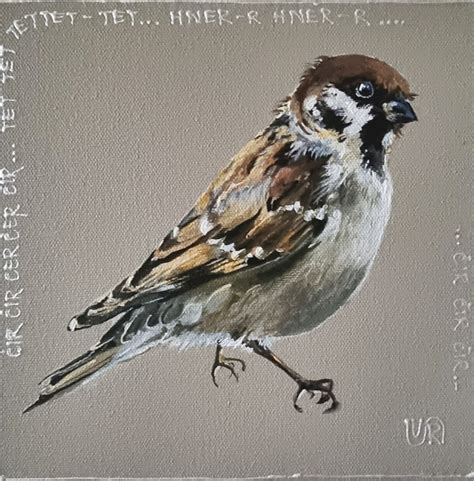 Buy The Sparrow Painting By Rasa Tamošiūnienė