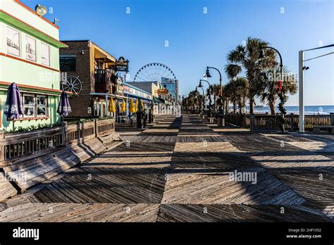 The Myrtle Beach Boardwalk Myrtle Beach South Carolina Usa Stock