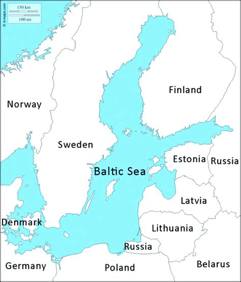 Map Of The Baltic Sea And The Countries Enclosing This Sea Source