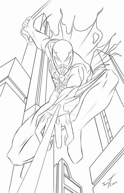 2099 Coloring Spiderman Pages Spider Drawing Trending