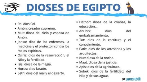 Dioses Egipcios Lista Y Significado