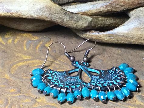 Turquoise Patina Chandelier Earrings Etsy Chandelier Earrings Etsy