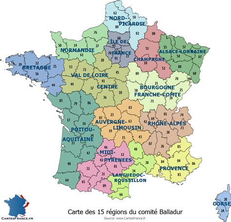 Pour les régions ça marche mais pas pour les. carte france département - Les departements de France
