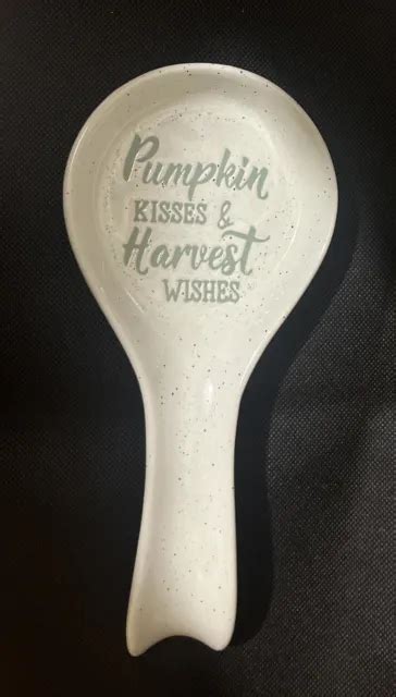 Old East Main Co Pumpkin Kisses Harvest Wishes Ceramic Spoon Rest New