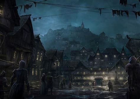 Medieval Town At Night Paesaggi Ispirazione Per Storie Immagini