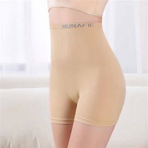 munafie high waist belly contracting safety pants women s hip lifting pants breathable bottoming