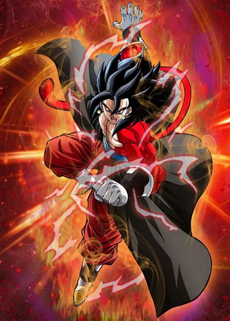 Dragon ball super broly movie poster animated film art print 17x25 24x35inch. Super Saiyan 4 Vegito Anime & Manga Poster Print | metal posters - Displate in 2020 | Anime ...