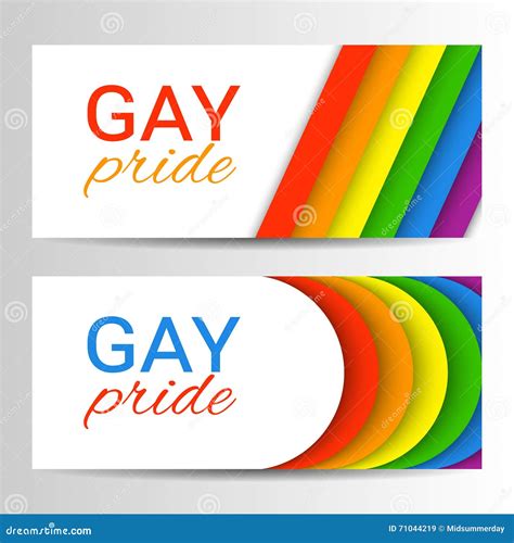 Set Of Modern Colorful Horizontal Banners For Pride Month Vector