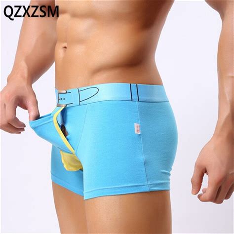 Qzxzsm Men Cotton Shorts The Bullet Separates The U Convex Scrotum Sexy