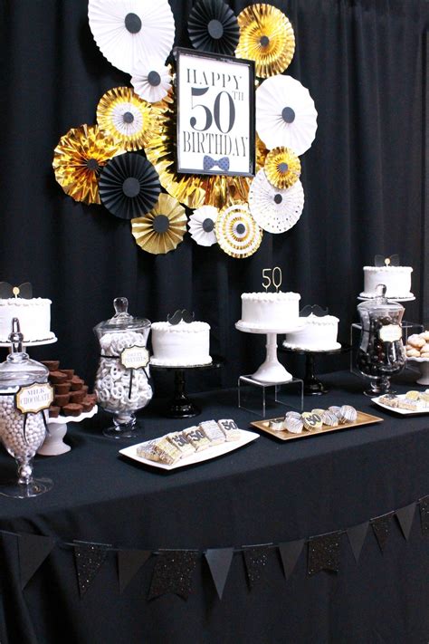 50th Birthday Blackgold And White Party50th Party Ideashappy 50th