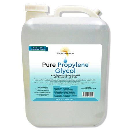 Propylene glycol has its place. Propylene Glycol 5 Gallons Bottle USP Food Grade Kosher ...
