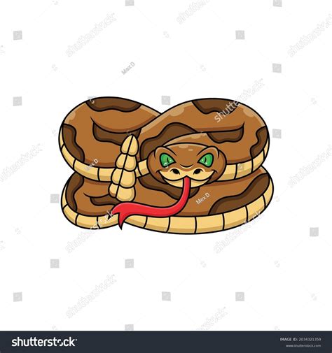 Cartoon Rattlesnake On White Background Stock Vector Royalty Free Shutterstock