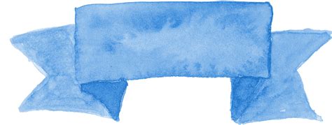 8 Blue Watercolor Ribbon Banner Png Transparent