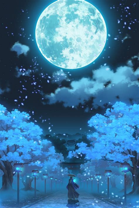 Artist Chigu Anime Scenery Night Sky Wallpaper Galaxy Wallpaper