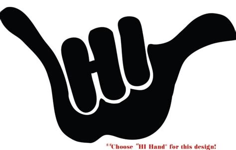 Assorted Hang Loose Shaka Hand Hawaii Decal By Stickedecals