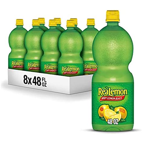 Realemon 100 Percent Lemon Juice 48 Fl Oz Bottle Pack Of 8 On