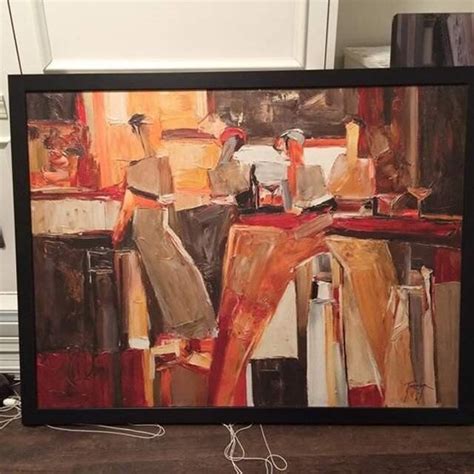Ikea Hallaryd Large Oil Painting Canvas By Tremler In Black Wooden