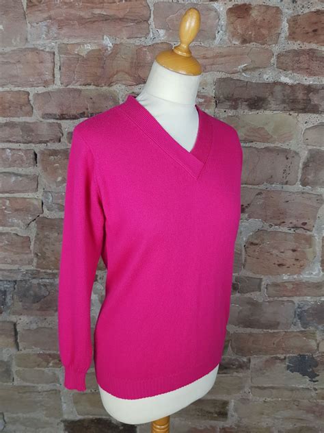 The Cashmere Centre Pink V Neck Cashmere Sweater Softtouch Cashmere