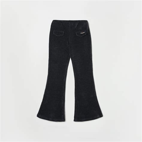 Buy Tiny Girl Textured Elasticated Waist Bell Bottom Trousers From Tiny