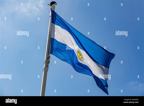 Argentina Flag Argentinian National Symbol Waving On Liberation Day