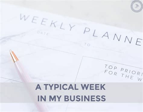 A Typical Week In My Business Business Podcasts Business Business Pages