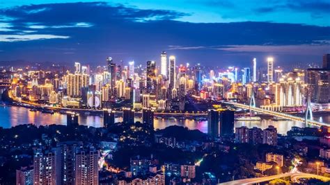 Premium Photo Night View Of Chongqing Architecture And Urban Skyline