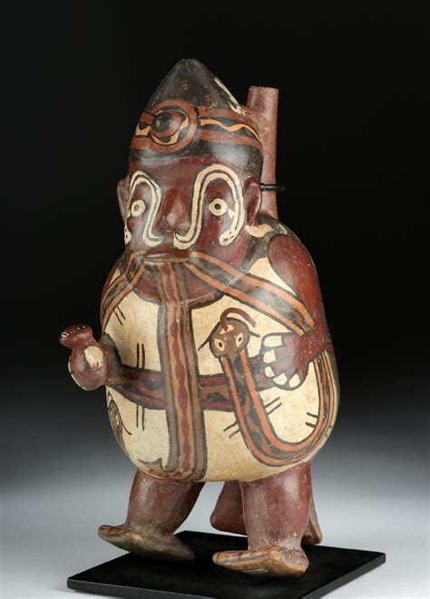 Nazca Pottery Figural Vessel W Serpent Tl Ex Museum Nazca Peru