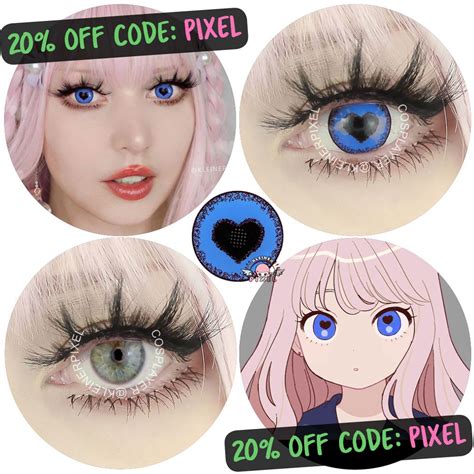 Anime Cosplay Contact Lenses Yandere Blue By Kleinerpixel Heart Love Cosplay Contacts Contact