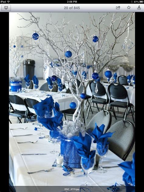 Pin By Debra Kosmak On Wedding Blue Centerpieces Blue Wedding