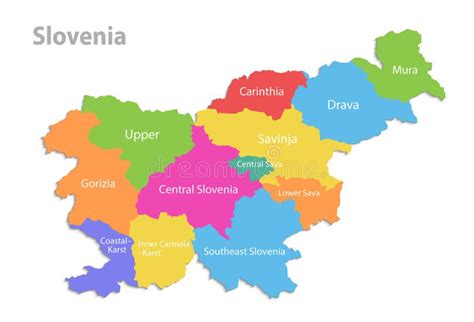 Slovenia Map Administrative Division Separate Individual Regions