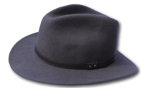 High Quality Grey Wide Brim 100 Wool Felt Fedora Trilby Hat Medium