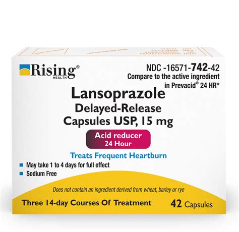 Lansoprazole Delayed Release Capsules 15mg 42 Tablets 3 Bottles Of