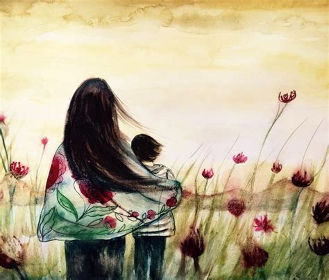Mother And Son Mountain Viewclaudia Tremblay Watercolor Claudia