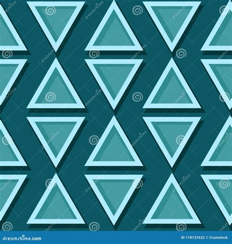 Seamless Geometric Pattern Blue Green 3d Design Stock Vector