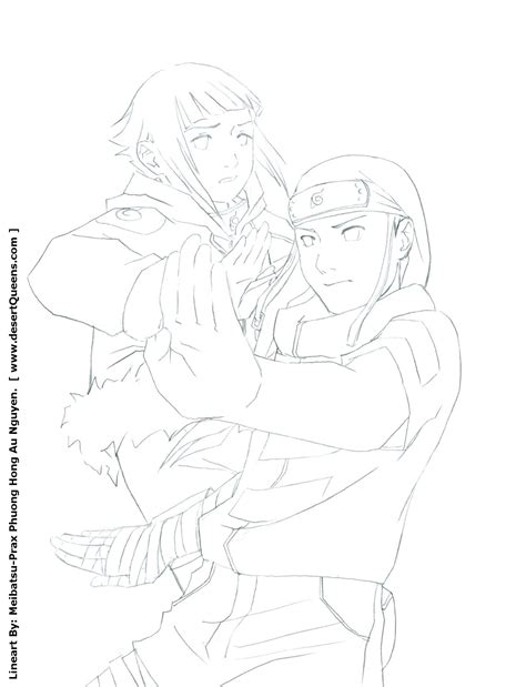 Lineart Neji And Hinata By Meibatsu On DeviantArt