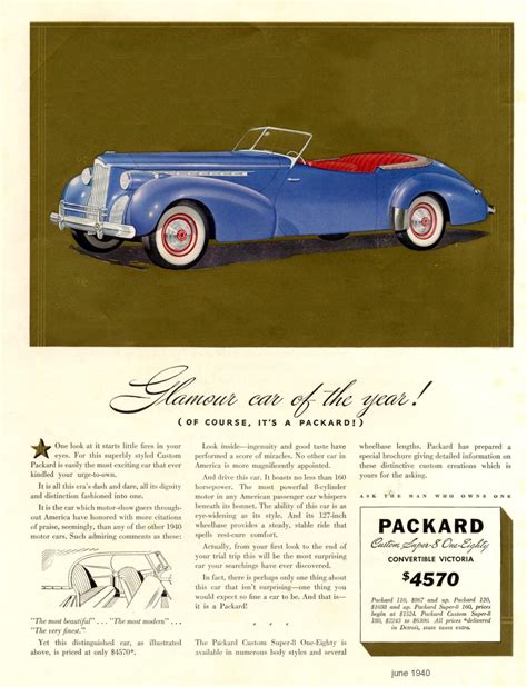 Packard Automobile Advertising Vintage Cars