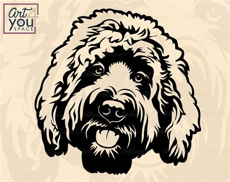 Golden Doodle Svg Dog Svg Cricut Face Clipart Cute Head Etsy Dog