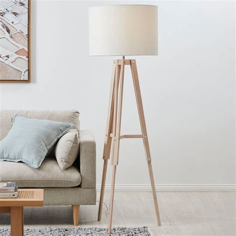 Wooden Tripod Floor Lamp With Shelf Artpad Nordic Tripod Wooden Floor