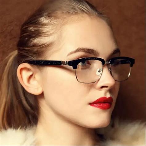 vintage temperament beauty matel optical eyeglasses frames women myopia glasses frame clear lens