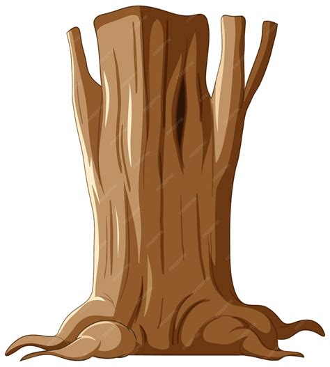 Free Vector Isolated Tree Trunk And Roots
