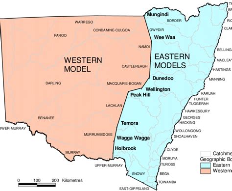 Map Of Nsw Showing The Geographical Boundary Of The Western And Eastern Download Scientific