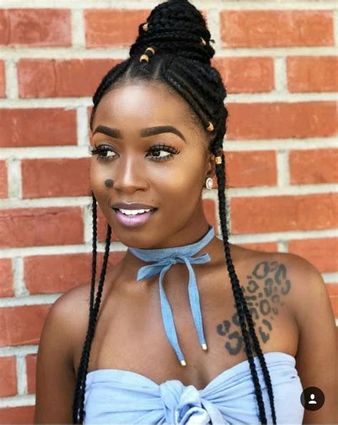 Straight Back Hairstyles 2019 Cute Box Braids Wallpapers Posted By