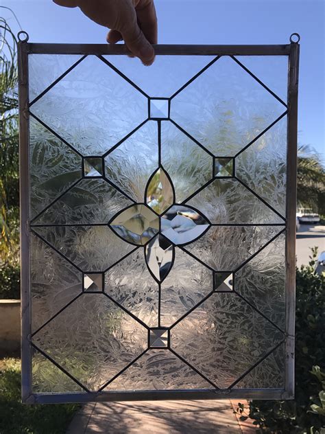 the ventura leaded beveled leaded stained glass window panel or cabinet insert