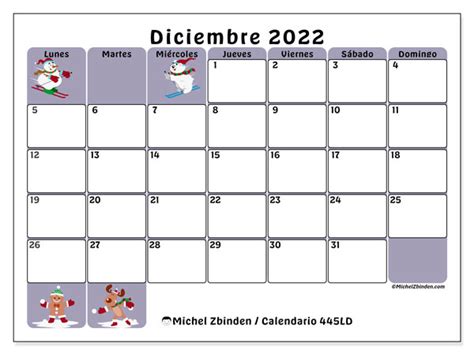 Calendario Diciembre De 2022 Para Imprimir “504ld” Michel Zbinden Es