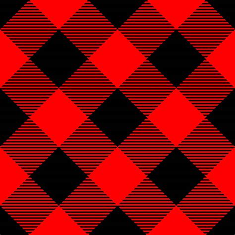 Lumberjack Plaid Pattern In Red And Black Seamless Vector Pattern