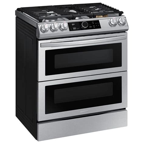 Samsung 60 Cu Ft Flex Duo Front Control Slide In Gas Range With