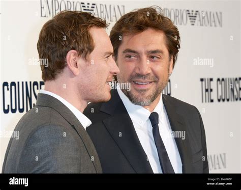 German Irish Actor Michael Fassbender And Spanish Actor Javier Bardem Arrive At The Uk Premiere