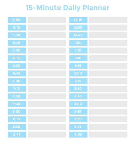Printable Weekly Calendar With 15 Minute Time Slots Photo